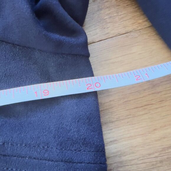 Chico’s Tunic Size 1 (M) Navy Blue Ponte Faux Suede Button Sleeves - Picture 8 of 9